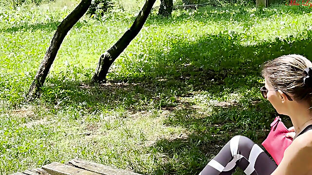 Fucked and Cumshot in the Park with Stranger