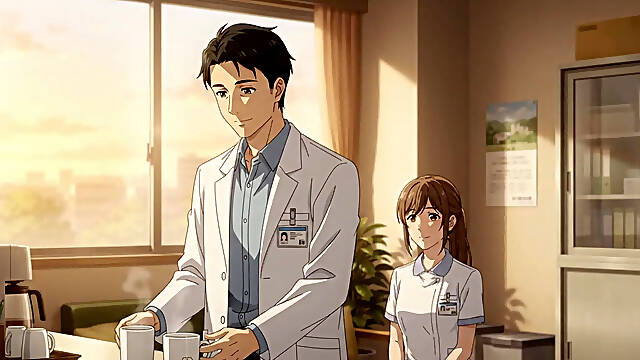 Doctor close the clinic earlier and seduce his nurse for blowjob