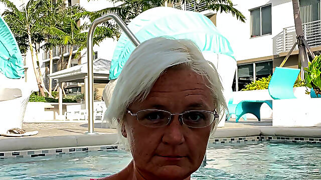 Greek Goddess Steph gets frisky in the hot tub.