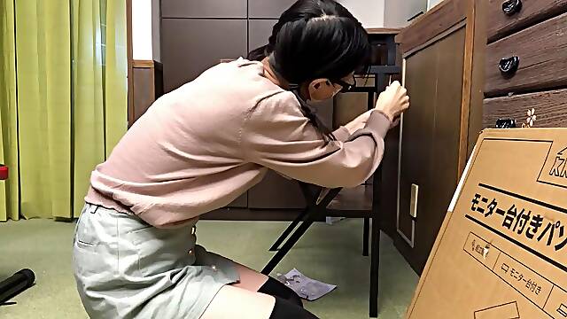 Japanese cutie reveals shaved pussy uncensored in various undergarments