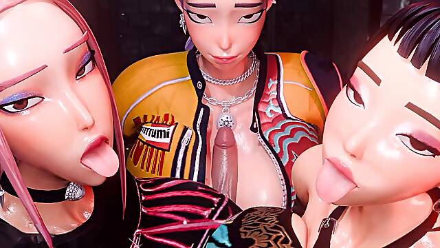 Huntrix 3 filthy Titjob RUMI ZOEY MIRA 3D cartoon