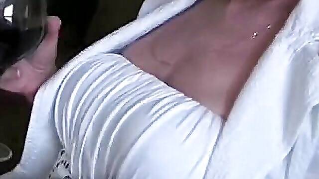 Perfect older lady sucks a big cock like a pro