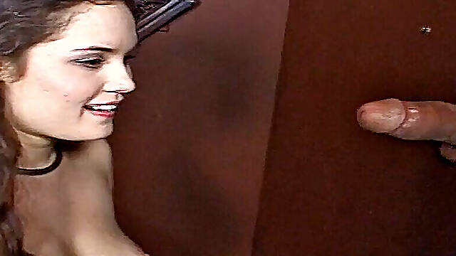 Extra Horny Brunette Fucks Big Dick Gloryhole