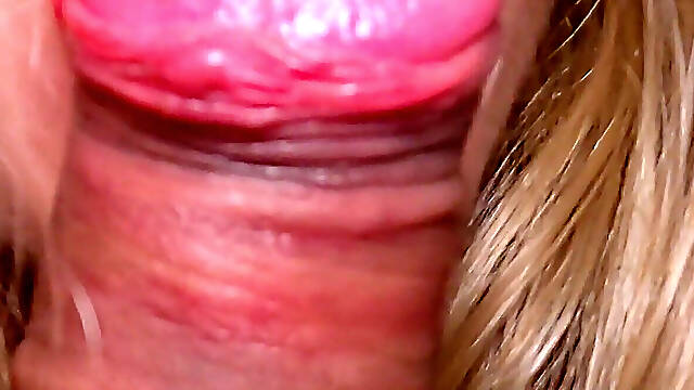Blowjob Tutorial. Hot, Passionate Red Lipstick Dick Sucking From a Blonde MILF