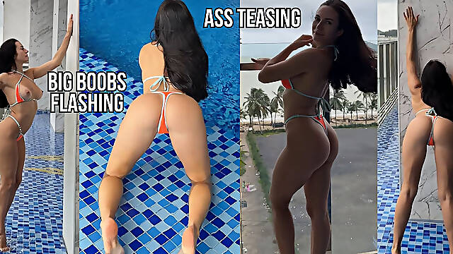 Titty Flashing in a Wet Bikini While Everyone Stared