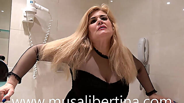 Big Dildo in Bathroom