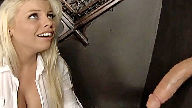 Big Tit Blonde Britney Amber Tastes Powerful Gloryhole Juice