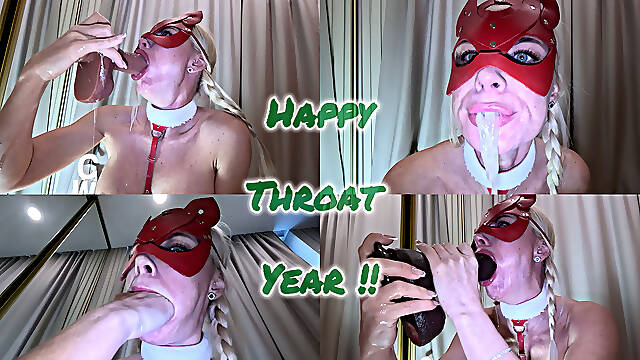 Happy Throat Year! a Lot of Saliva, Gagging, Gag Reflex, Extreme Facefuck, Throatfuck, Deepthroat!