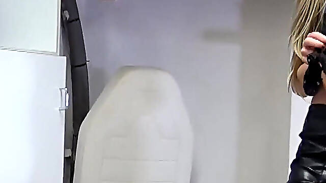 Stunning Looking MILF Plays with Her Masked Slave