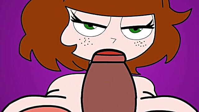 Busty Hentai, Plays with Her Tits and Sucks Her