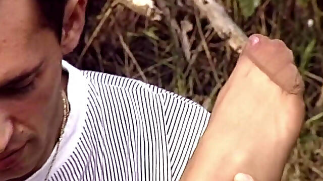 Busty Blonde Sucks Cock Outdoors in Amateur Shoot