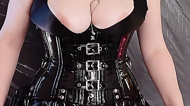 Sissy training with strap-on pin-up curvy Mistress Arya Grander