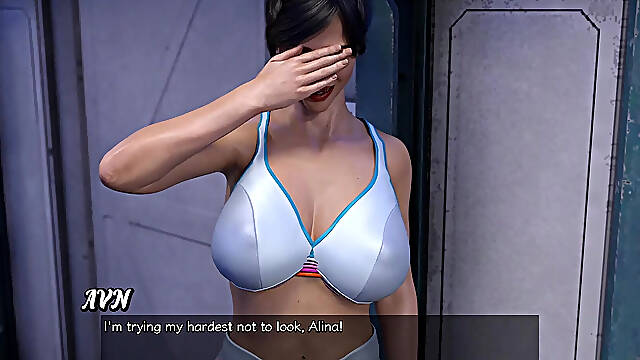 Stranded in Space - Planning Yoga Date with Brunette Milk with Huge Tits