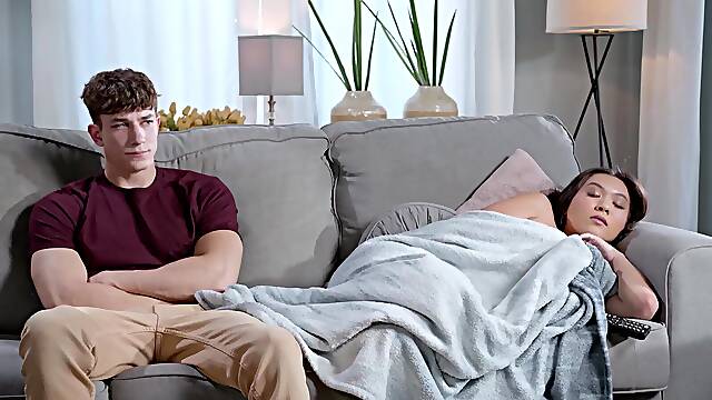 Skinny asian teen Kimmy Kimm gets fucked hard by her stepbrother Parker Ambrose